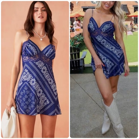 LoveShackFancy Dresses & Skirts - New! LoveShackFancy Etrune Blue and White Bow Mini Dress 💙 size 10